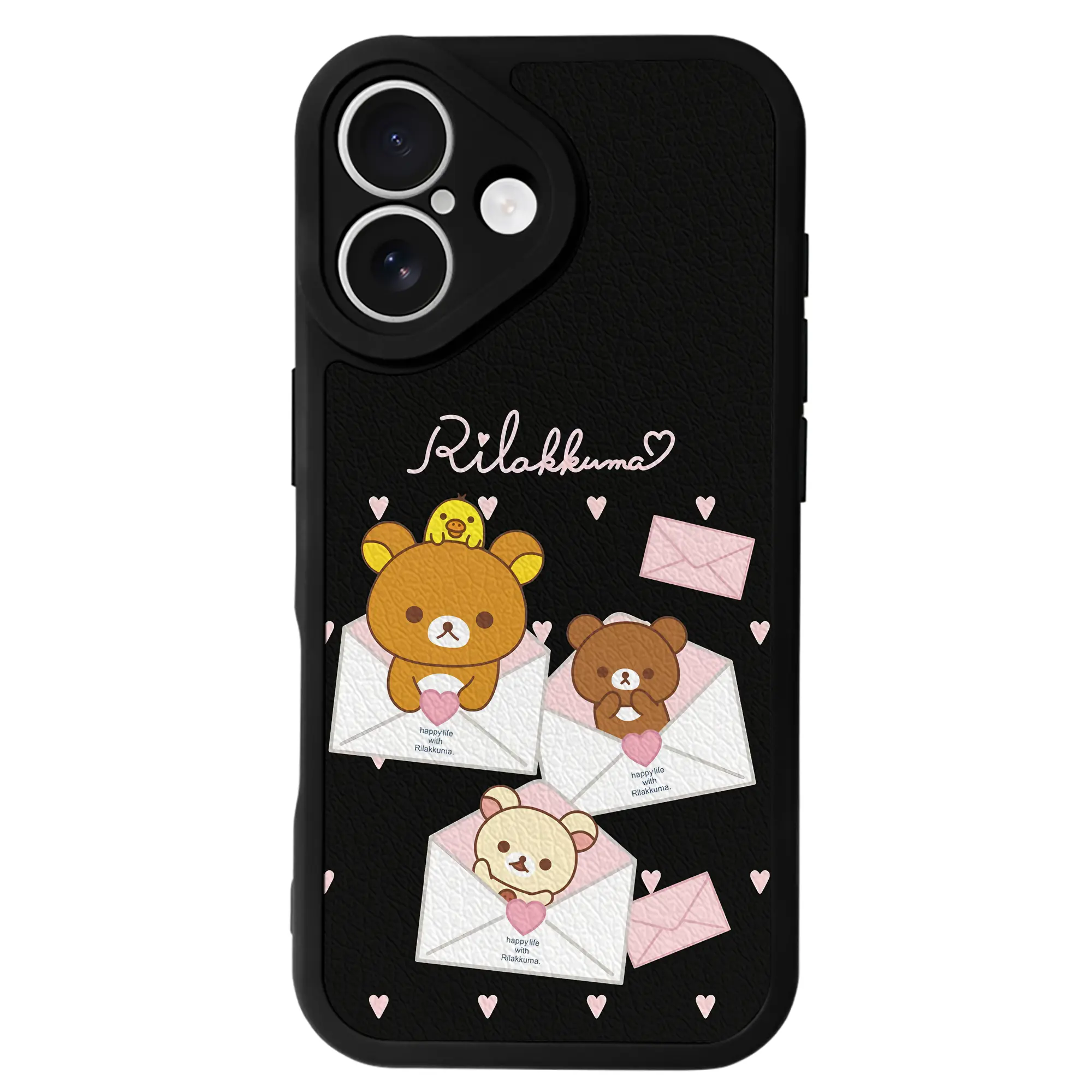 リラックマ (Rilakkuma) グッズ リラックマ (Rilakkuma) - IPhone 16シリーズ対応 ・ シリコンスマホケース ・ レザー調 ・ 高精度フィット ・ 耐衝撃 ・ ワイヤレス充電対応 ・ 精密カット